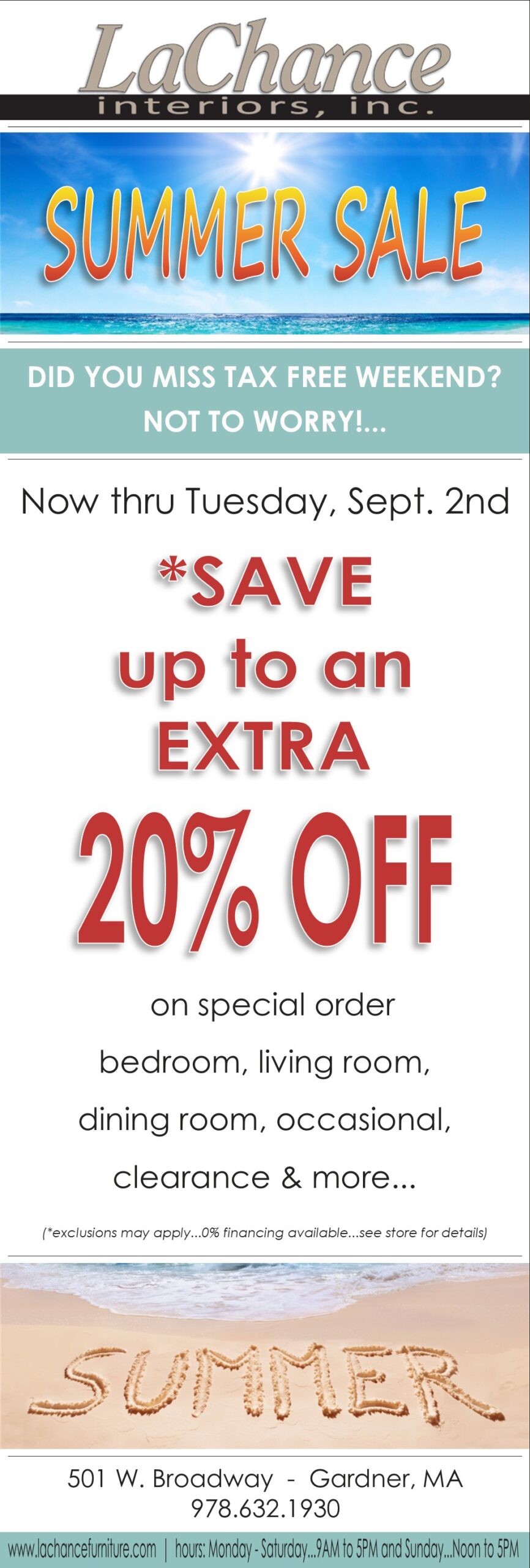 8.17.25 BGM ad - 2x5 Summer Sale